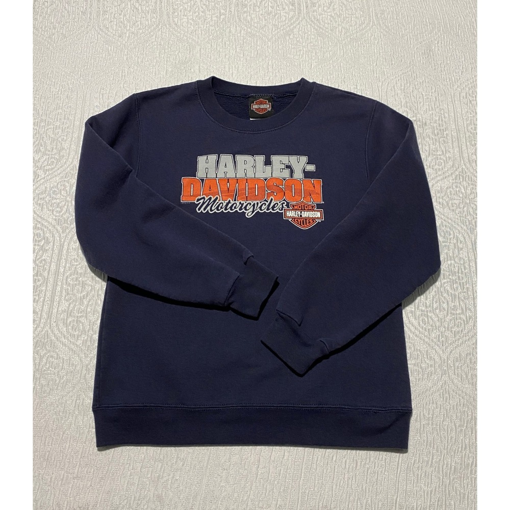 Harley Davidson Motorcycles Sweatshirt Navy‎ Blue Boys Size Medium
